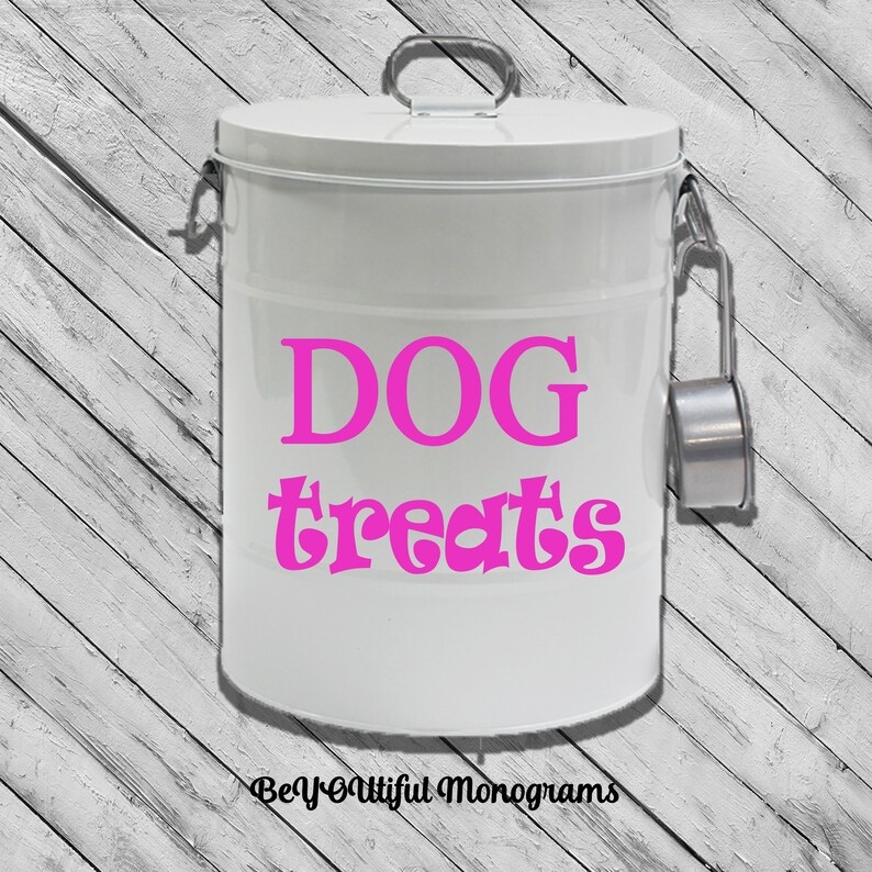 Dog Treat Jar Decal Personalized Dog Food Containers Puppy Etsy