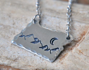 State Necklace, Oregon, Mountain Necklace, PNW, Best Friend Gift