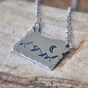 State Necklace, Oregon, Mountain Necklace, PNW, Best Friend Gift