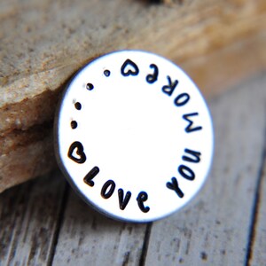 Ficha de bolsillo Love You More - Ficha de recuerdo de amor - Regalo de aniversario para esposo - Regalo para novio - Ficha de boda - Abrazo de bolsillo