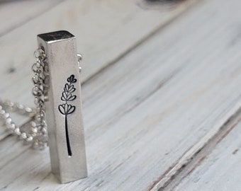 Dainty Necklace, Bar Necklace, Lavender, Gift for Sister, Gift for Her