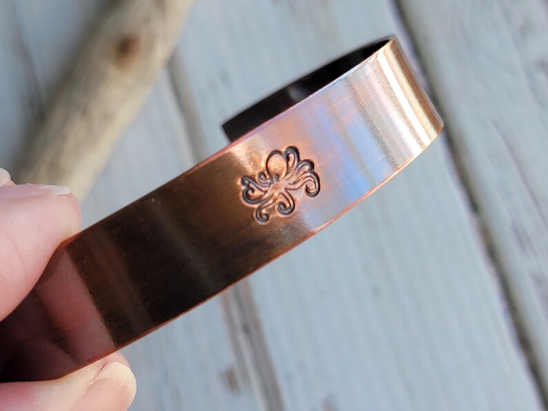 Copper Bracelet, Octopus Bracelet, Octopus, Kraken, Steampunk, Cuff Bracelet, Copper Jewelry, Anniversary Gift 画像 6