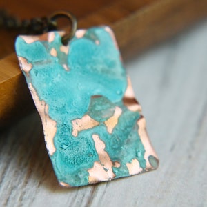 Copper Necklace, Patina, Boho, Gift for Sister, Mom Gift image 1