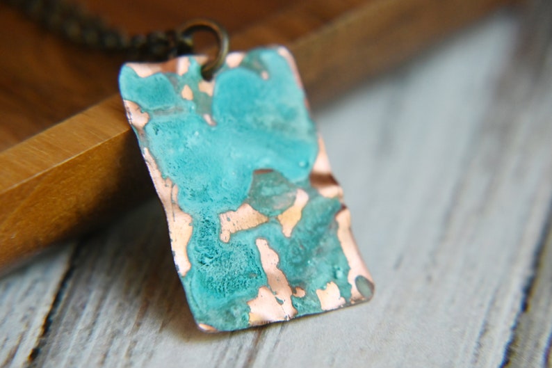 Copper Necklace, Patina, Boho, Gift for Sister, Mom Gift image 1