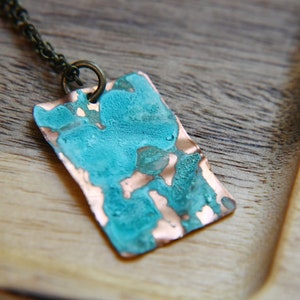 Copper Necklace, Patina, Boho, Gift for Sister, Mom Gift image 2