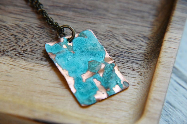 Copper Necklace, Patina, Boho, Gift for Sister, Mom Gift image 2