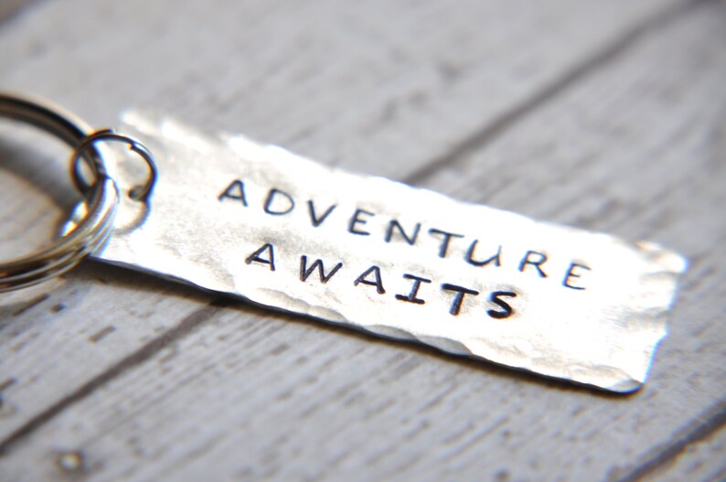 Adventure Awaits Keychain Travel Gift Travel Accessories Graduation Gift Grad Gift Traveller Gift image 3