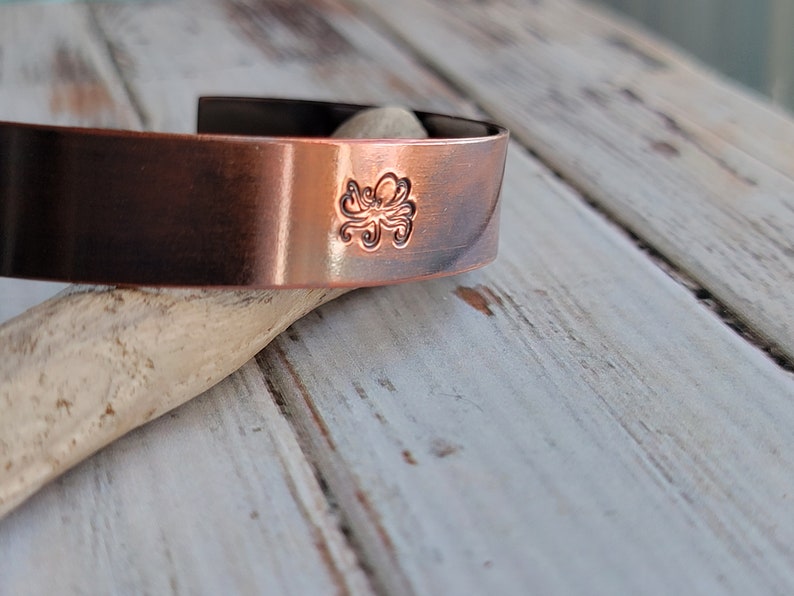 Copper Bracelet, Octopus Bracelet, Octopus, Kraken, Steampunk, Cuff Bracelet, Copper Jewelry, Anniversary Gift 画像 4