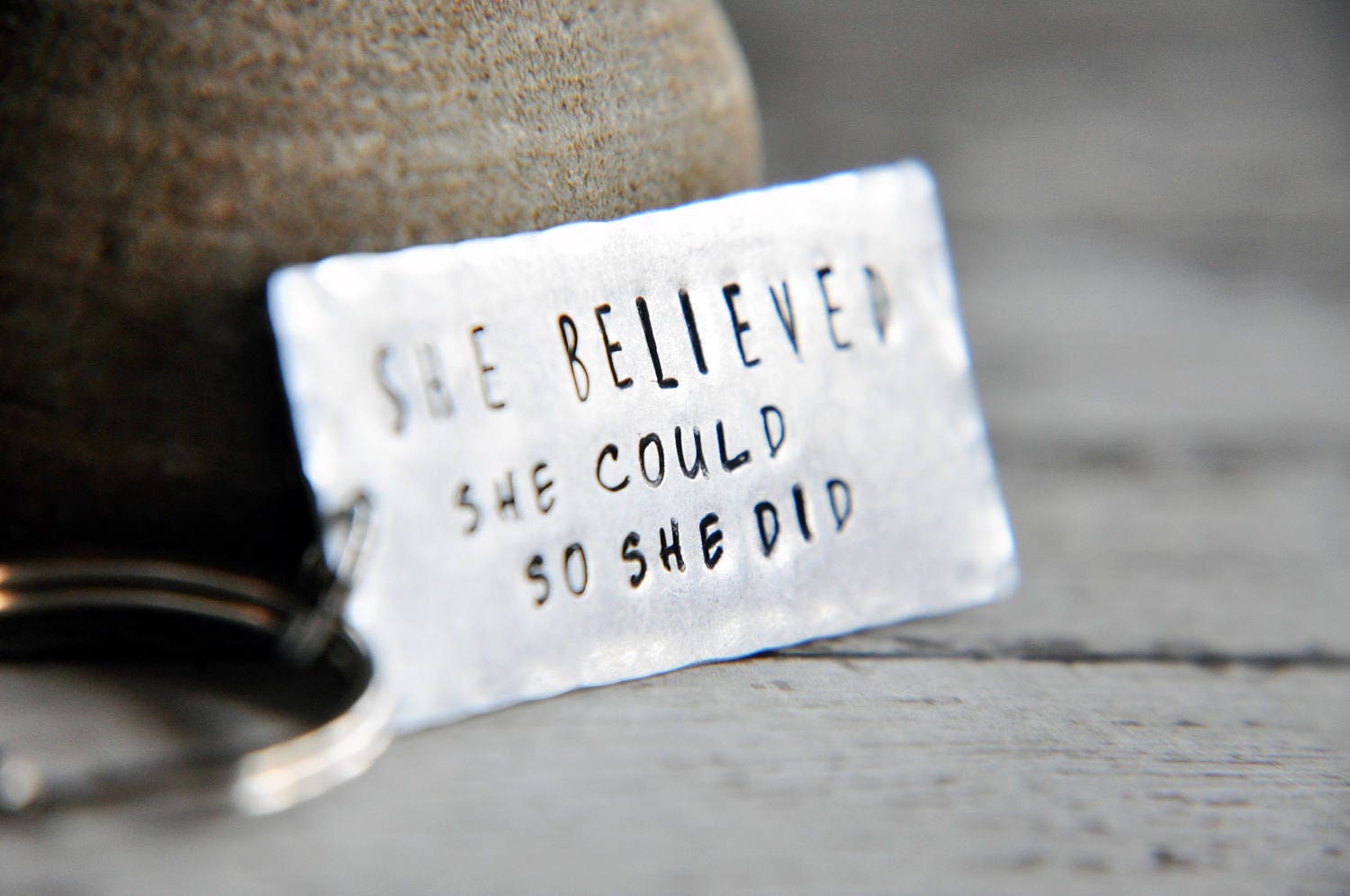 She Believed She Could Keychain, Motivational Gift, Inspirational Keyc –  Simple Reminders