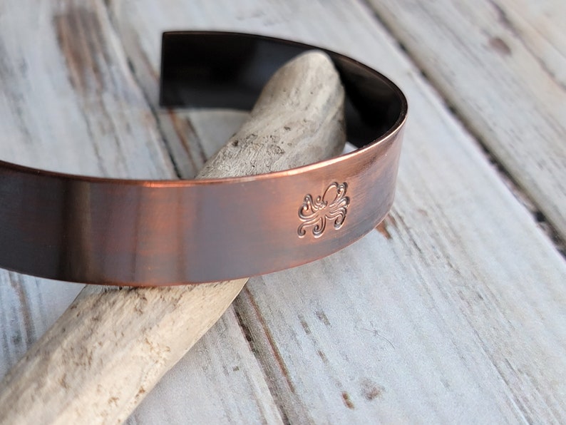 Copper Bracelet, Octopus Bracelet, Octopus, Kraken, Steampunk, Cuff Bracelet, Copper Jewelry, Anniversary Gift 画像 3