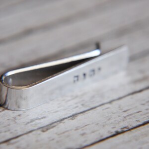 Tetragrammaton Tie Clip Custom Baptism Gift Yaweh YHWH tie clip 1.5 Personalized Tie Bar JW Convention Gifts JW Gifts image 3