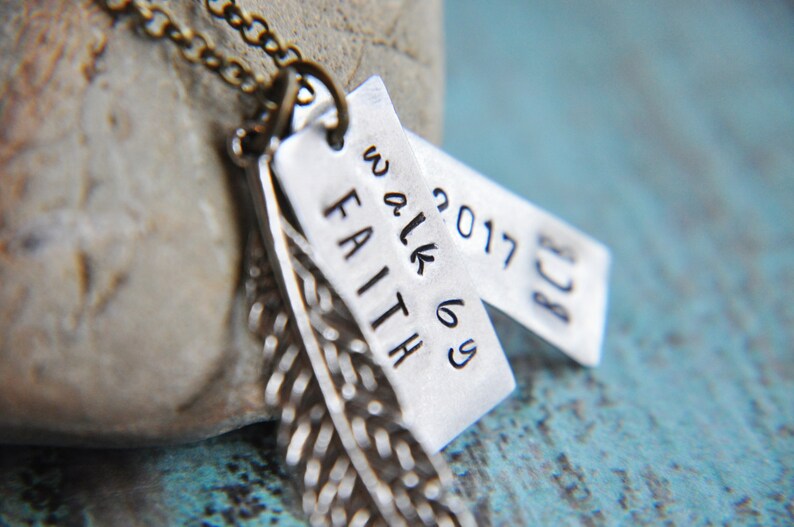Custom Baptism Gift Walk by Faith Necklace Remembrance Etsy