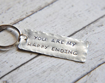 You are My Happy Ending Keychain, Anniversary Gift for Wife, Anniversary Gift for Husband, Couples Gift