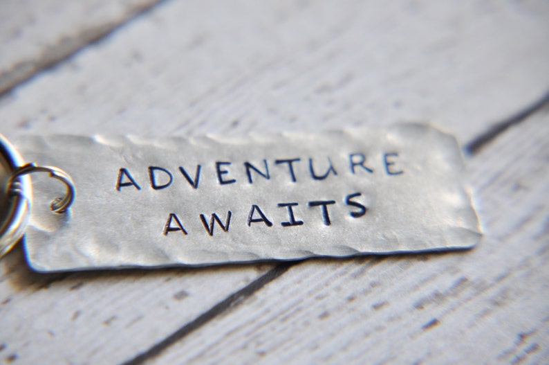 Adventure Awaits Keychain Travel Gift Travel Accessories Graduation Gift Grad Gift Traveller Gift image 2