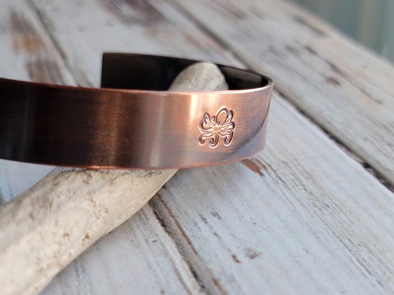 Copper Bracelet, Octopus Bracelet, Octopus, Kraken, Steampunk, Cuff Bracelet, Copper Jewelry, Anniversary Gift 画像 2