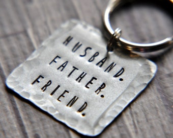 Husband Key Chain, Fathers Day, Anniversary Gift, Husband Gift, New Dad Gift, Step Dad Gift, Gift for Men