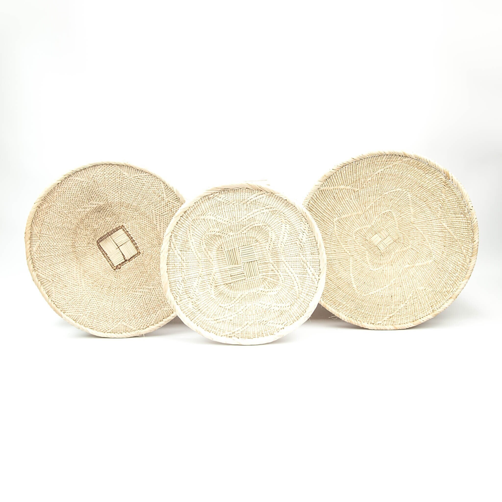 3 Paniers Binga/3 Tonga Déco Murale Boho Decoration Panier Africain Lot de Paniers Naturels