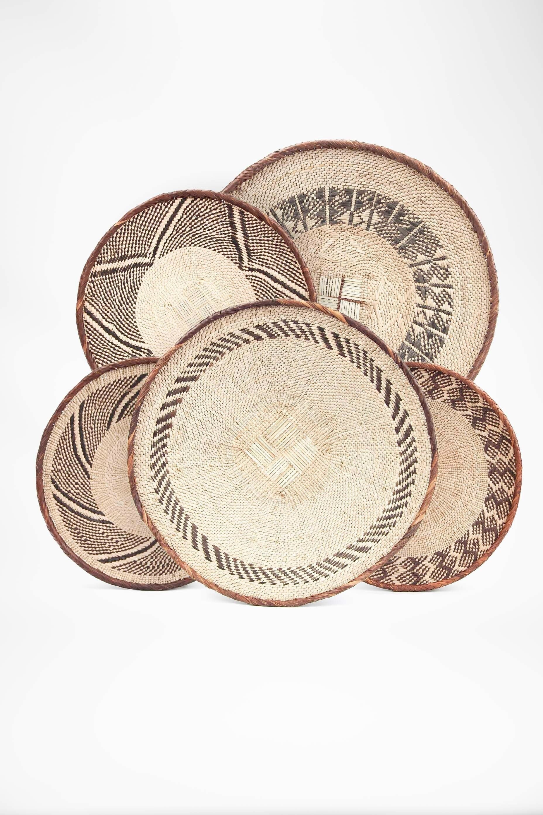 Lot de 5 Paniers Binga/Tonga Déco Boho Panier Africain Mural Batonga Décoration d'intérieur