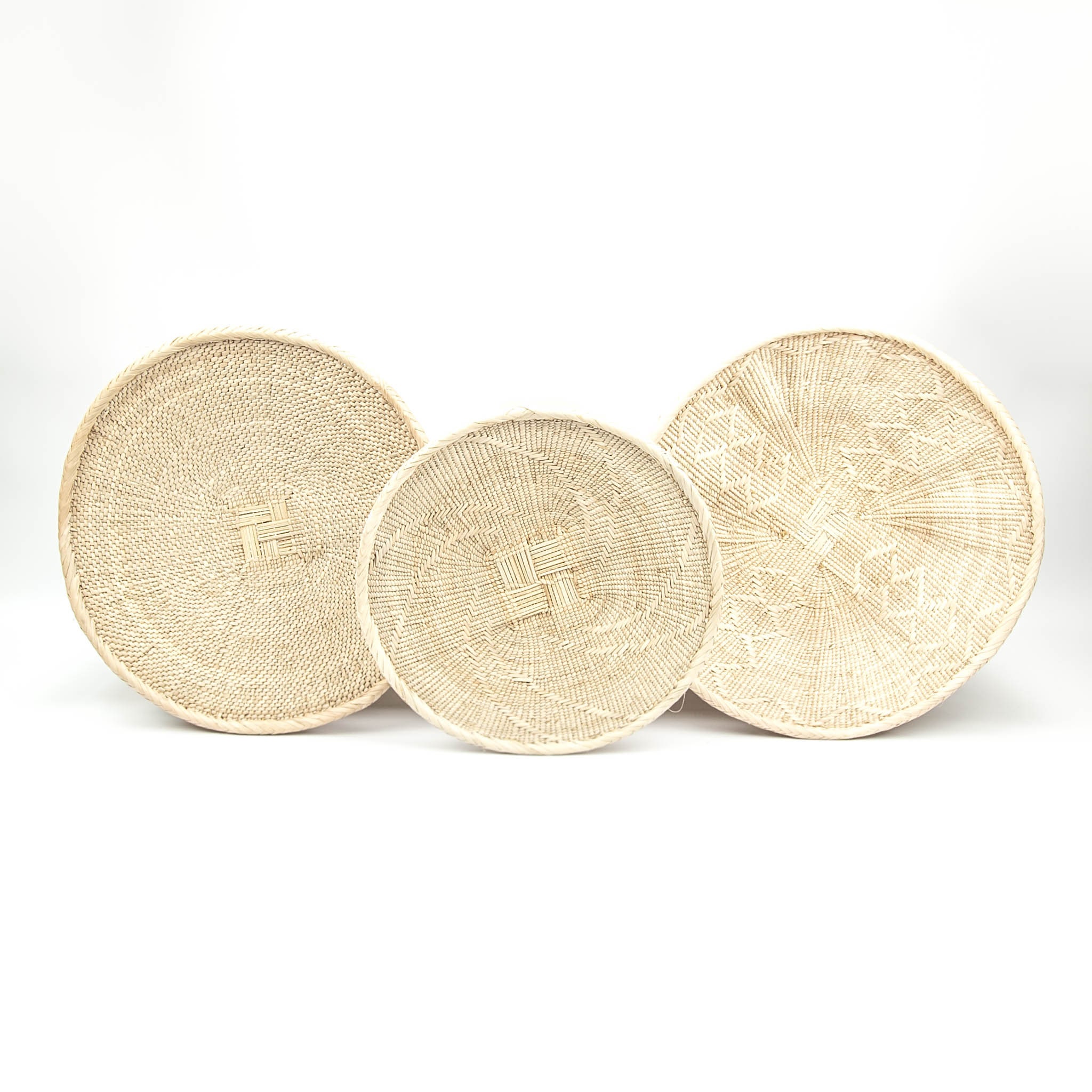 3 Paniers Binga/3 Tonga Déco Murale Boho Decoration Panier Africain Lot de Paniers Naturels