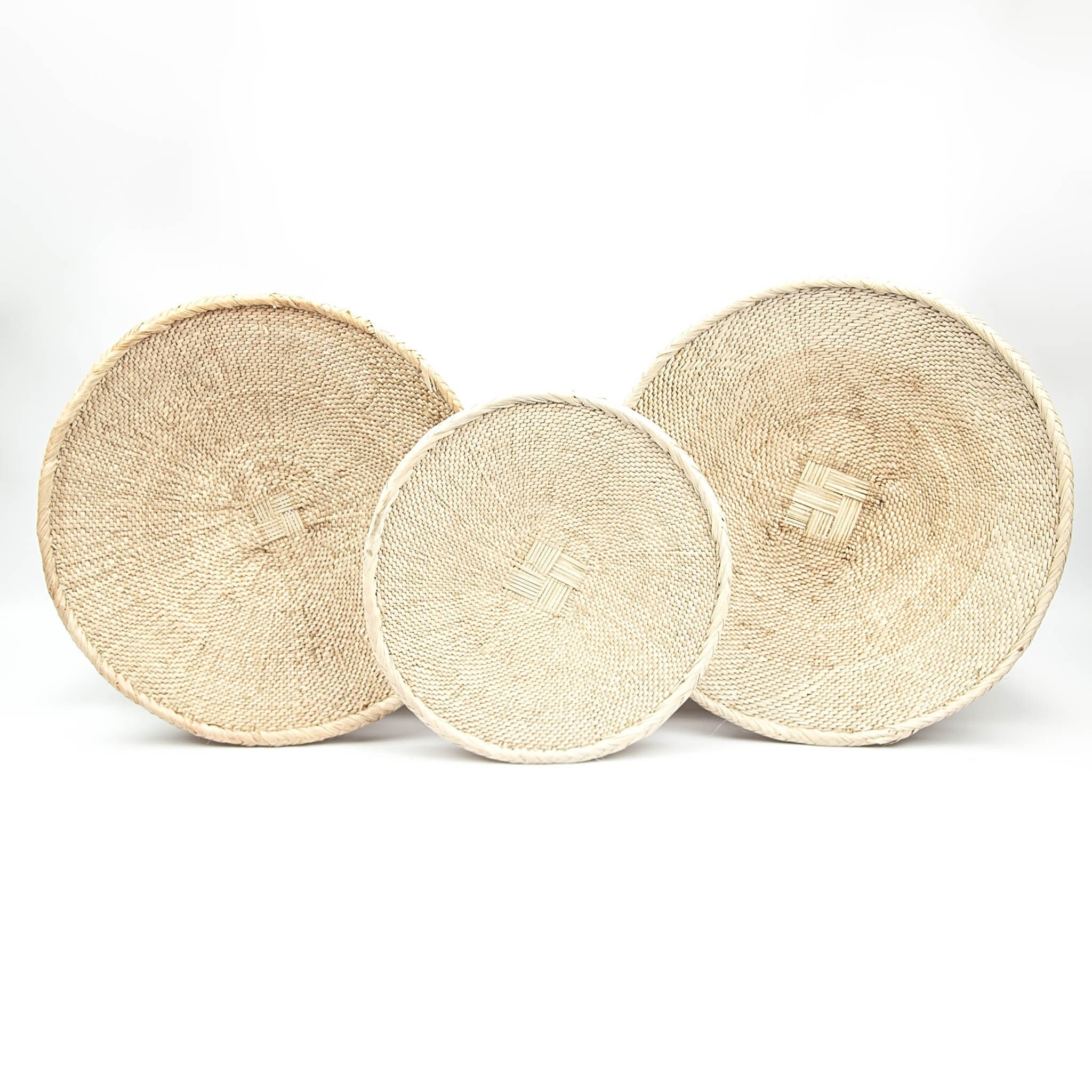 3 Paniers Binga/3 Tonga Déco Murale Boho Decoration Panier Africain Lot de Paniers Naturels