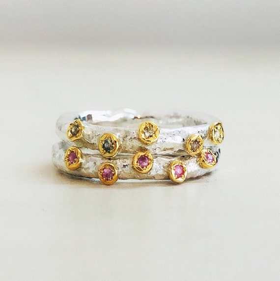 multi gemstone eternity ring