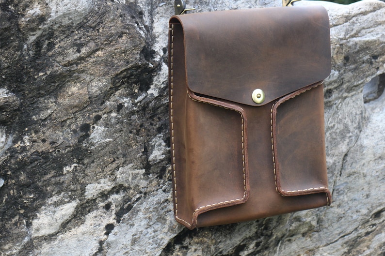 Tool bag,Waxed thread handmade,Gift. Laptop bag,Shoulder bag leather messenger bag