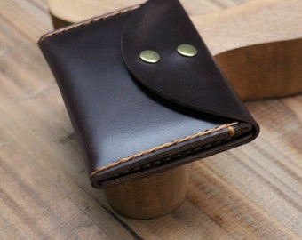 Cartera, carteras de cuero para hombres, billetera delgada, billetera de cuero, tarjetero de cuero, juegos de postales, hecho a mano