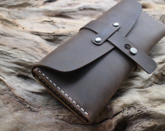 Cartera para teléfono, billetera de cuero, funda protectora para teléfono móvil, tarjeta de crédito de cuero, juegos de postales, hechos a mano.