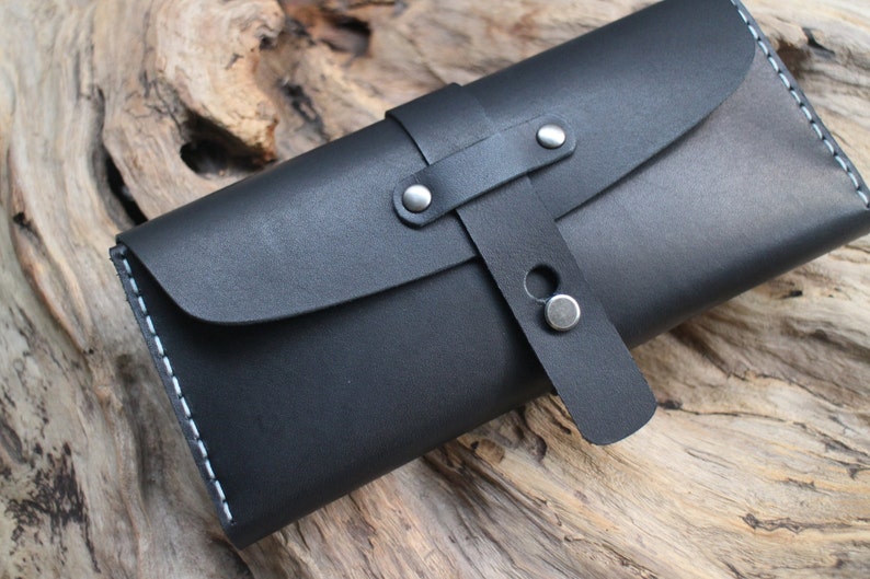 Cartera - Cartera de cuero para teléfono, funda protectora para teléfono móvil, tarjetero de cuero, juegos de postales, hecho a mano. imagen 2