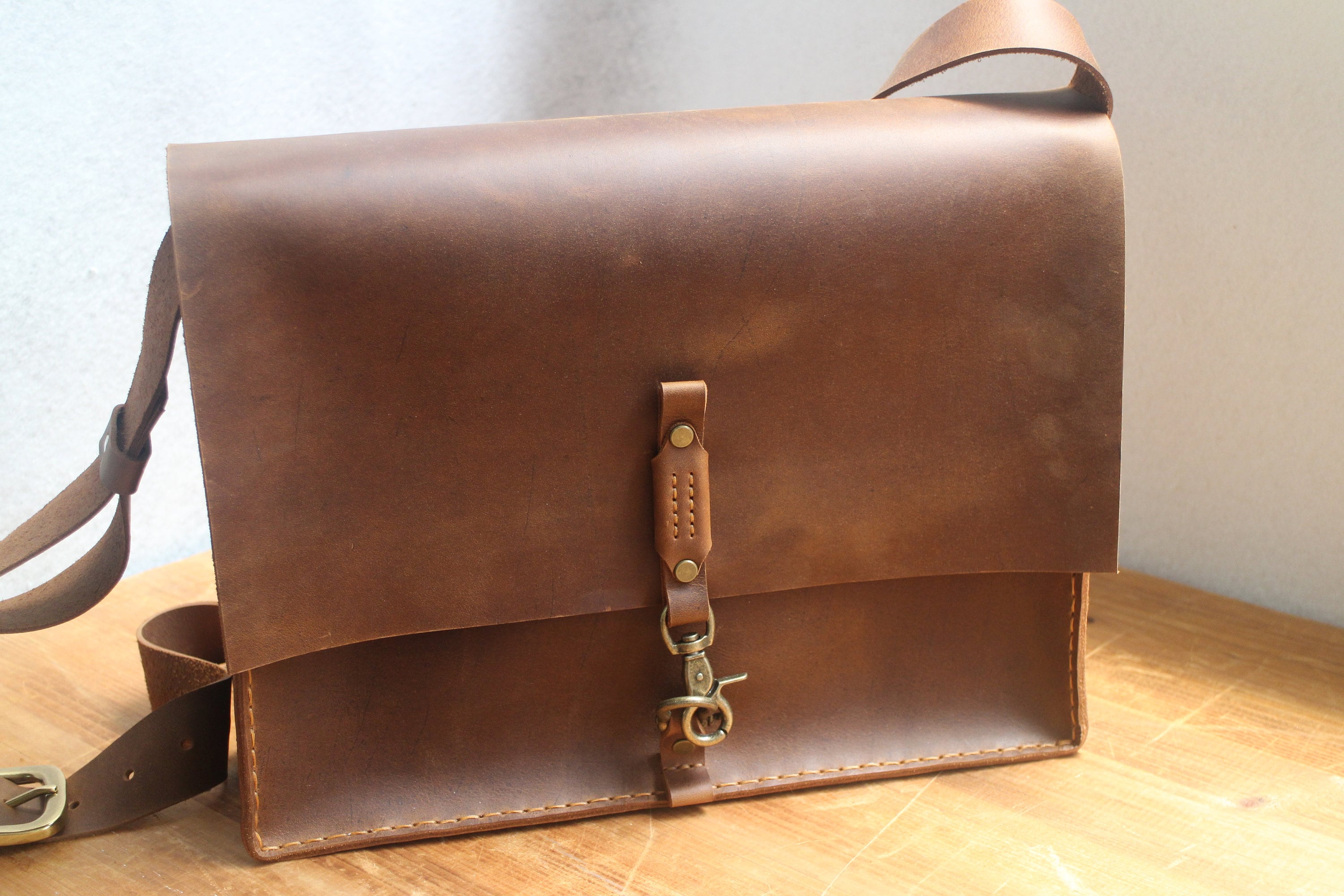 Leather messenger bag leather briefcase laptop bag | Etsy