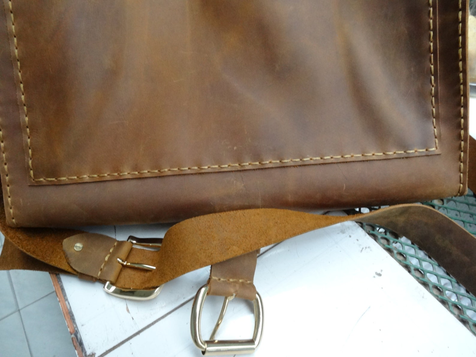 Mens Custom Leather Messenger Bagcamera Tool Bag Crazy Horse Etsy