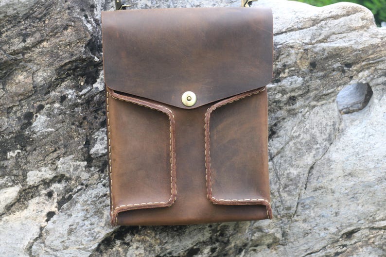 Tool bag,Waxed thread handmade,Gift. Laptop bag,Shoulder bag leather messenger bag