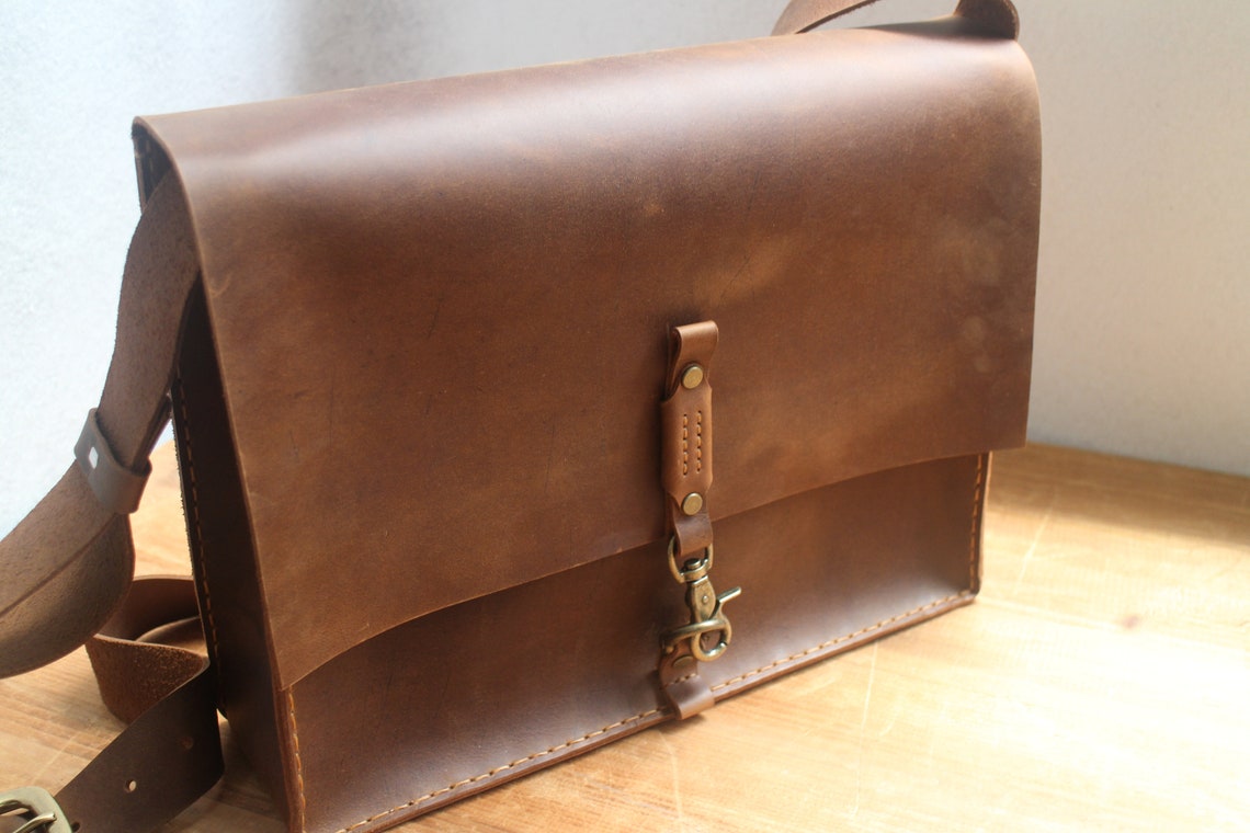 Leather Laptop Breifcase Messenger Bag main image 1