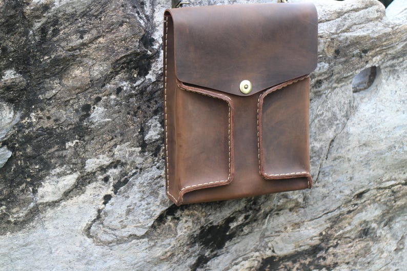 Tool bag,Waxed thread handmade,Gift. Laptop bag,Shoulder bag leather messenger bag