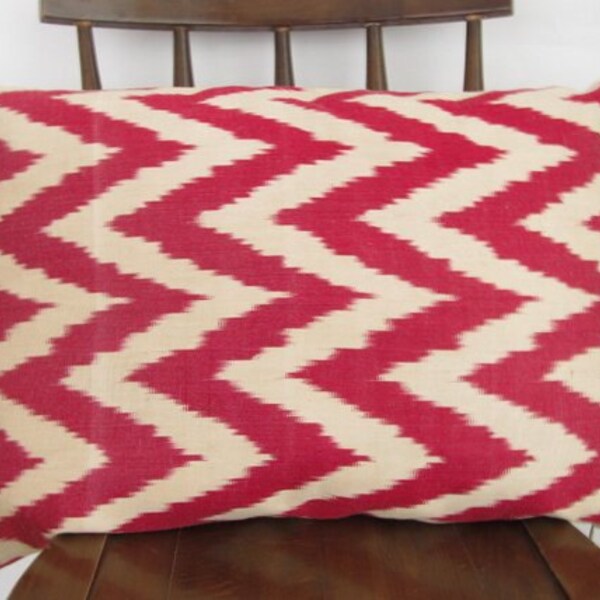 Silk Ikat pillow-Decorative pillow cover-Zigzag  Pillow Cover-throw pillow ikat -ikat Lumbar Pillow cover-