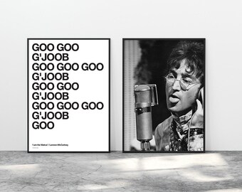 I AM THE WALRUS Poster Print | Beatles Song Lyrics Helvetica Typography | Original Bold Modern Wall Art