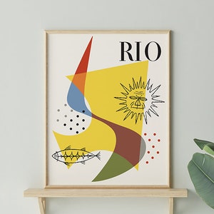 1954 RIO MAGAZINE Poster Print Mid Century Tropical Modern Brazil Almanaque Bauhaus Sebastiao Rodrigues Eames Monstera Free Shipping image 2