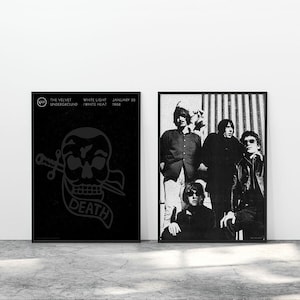 VELVET UNDERGROUND Poster Print What Light White Heat Lou Reed Andy Warhol Skull Tattoo Joy Division CBGB Punk Modernist Typography Bauhaus
