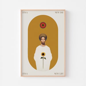 NEW Day NEW Life Poster Print Wall Art | High Priestess of Soul | Jazz Psychedelic Spiritual Hilma af Klint Mystic Astrology Tarot Zodiac