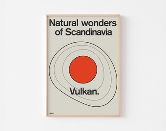 Vulkan/Volcano Poster Print | Natural Wonders of Scandinavia | Moderna Museet Mid Century Modern Yayoi Kusama | 20-40% OFF + FREE SHIPPING