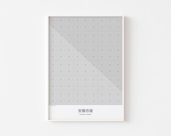 TADAO ANDO Poster Print 安藤 忠雄 Pritzker Prize Winner Mid Century Modern Brutalist Bauhaus Architecture 建築 Oscar Niemeyer Buddha Japan