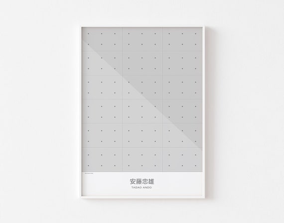 TADAO ANDO Poster Print 安藤 忠雄 Pritzker Prize Winner Mid