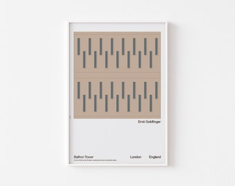 LA TORRE BALFRON de Ernő Goldfinger Póster Impresión Bauhaus Brutalista Arquitectura de mediados de siglo Le Corbusier Mies van der Rohe Patrón Londres
