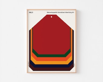 1966 GEBRAUCHSGRAPHIK Cartel Impresión Rómulo Maccio Ellsworth Kelly Bauhaus Memphis Milano Diseño Post Mid Century Modern Josef Albers lgbt