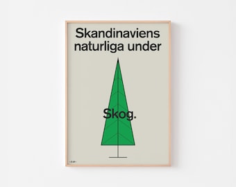 Natural Wonders of Scandinavia | SKOG | Poster Print Moderna Museet Mid Century Modern John Melin Typography Lisa Larson Sweden Forest Today