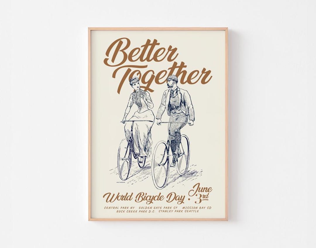 Stampa poster per la giornata della bicicletta Meglio insieme