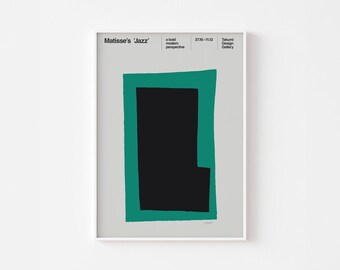 HENRI MATISSE JAZZ Poster Print Wall Art | Big L | Andy Warhol Fauvist Painter Mid Century Modern Swiss Typography Eames Bauhaus Picasso