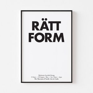 RÄTT FORM Modernist Swedish Design Exhibition Poster Print | Bauhaus Architecture Mid Century Modern Packaging Illustration Scandinavian