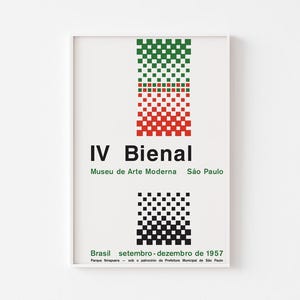 1957 São Paulo Bienal Poster Print | Mid Century Modern Brazil Architecture Bauhaus Swiss Typography | 20-40% OFF + FREE SHIPPING