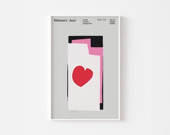 HENRI MATISSE JAZZ Cartel Impresión / Corazón / Música Viva Josef Muller Brockmann Woodstock Amor Mediados de Siglo Moderno Andy Warhol Eames Bauhaus